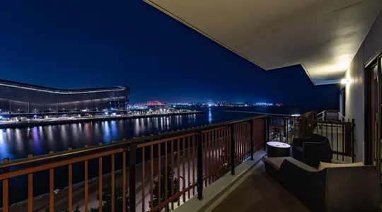東側客室から見える神戸の夜景