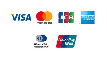 VISA・ MasterCard・JCB・AmericanExpress・Diners Club・銀聯