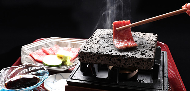 神戸ビーフの石焼き