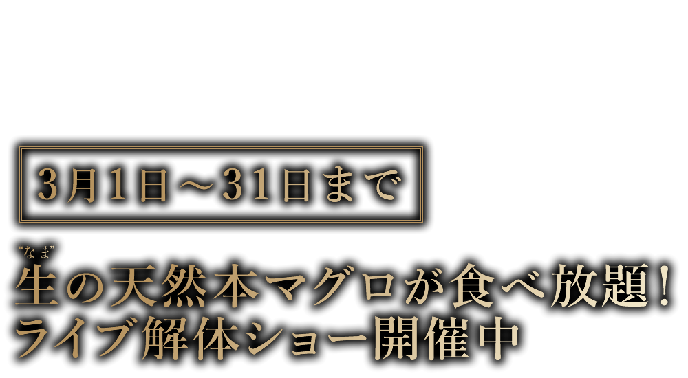 3月1日～3月31日まで
迫力満点！本マグロの解体ショー