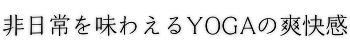 非日常を味わえるYOGAの爽快感